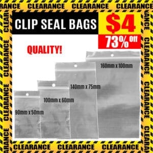 CLEARANCE Clip Seal Bags 100-Packs